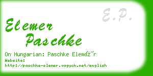 elemer paschke business card